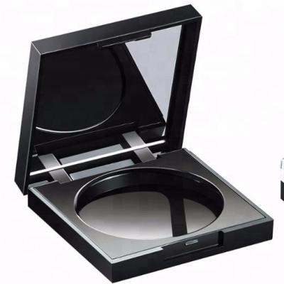 China Recycled Compact Shape Materials Cosmetic Packaging Empty Plastic Square Powder Case With Mirror for sale