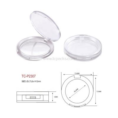 China Recycled Materials Makeup Custom Empty Packaging Eyeshadow Blusher Clear Plain Powder Case for sale