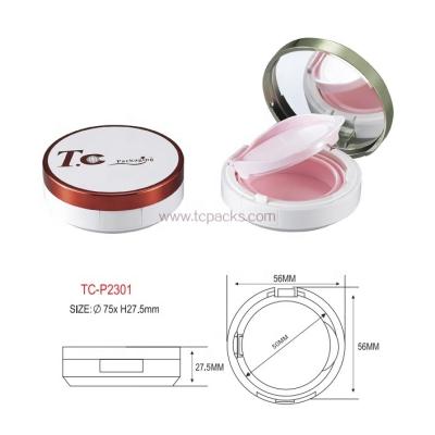 China Recycled Packaging Materials Custom Logo Empty Cosmetic Powder Air Cushion Compact Case With Mirror for sale