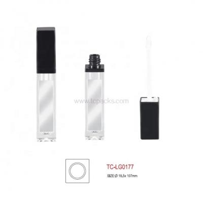 China Private Label Cosmetic Plastic Square Lip Gloss Tubes Container Packaging Wand Empty Tube with Led Light and Mirror for sale