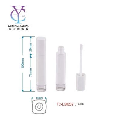 China Eco-friendly Cosmetic Packaging 6.4ml Empty Lip Gloss Tube Round Lip Gloss Containers Customize Lip Tint Bottle Wand Tubes for sale