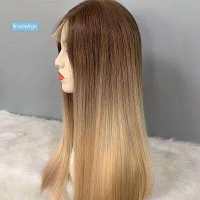 China Factory Sale Straight Jewish Wigs Lace Up Top European Hair Ash Brown For White for sale