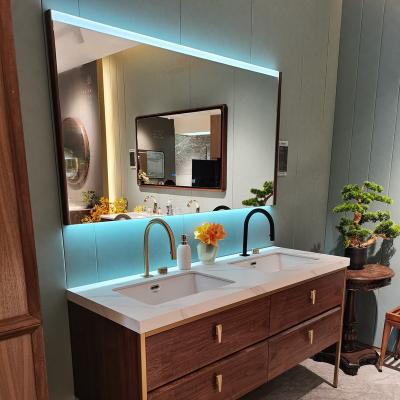 China Factory Wholesale Illuminated Bathroom Wall Mounted Oval Mirror For Bathroom Vanity With Beautiful Light Blue Lights In Cheap Price Sale for sale