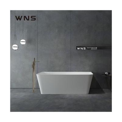 China Freestanding white matte modern stone bathtub and solid outdoor freestanding bathtub for sale