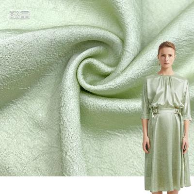 China Shrink-Resistant Stretch Silk Scuba Pleated  Polyester Dress High Quality Crystal Crinkled Crinkle Wholesale Chiffon Korean Crepe Satin Fabric for sale