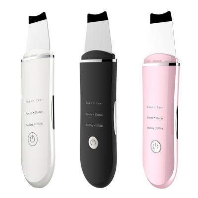 China Ultrasonic Ion Face Lifting Skin Scrubber Blackhead DEEP CLEANING Sonic Cleansing Remover for sale