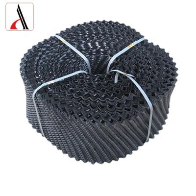 China Wholesale Round Black Oblique Corrugated Building Material Stores Cooling Tower PVC Corrugated Filler for sale