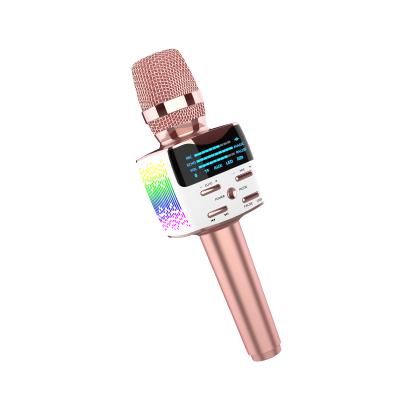 China Professional Conference Microphone Karaoke Wireless Microphone with LED Screen Portable Handheld Light for Party KTV Music Player for sale