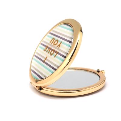 China Custom hx-7032 Custom design printed 70mm round vintage makeup mirror for sale