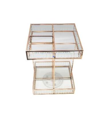 China Gold BT-1029 Viable Wholesale Glass Makeup Organizer Decorative Stationary Storage Box for sale