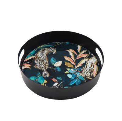 China Sustainable Round Display Tray For Home Decor Jewelry Tray Household Storage Custom Tray for sale