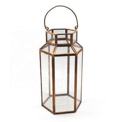 China HX-7768 Wholesale Home Outdoor Decorative Metal Candle Holder Candle Lantern for sale