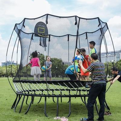 China With Free Jump Backyard Trampoline Protective Net Outdoor Park For Kids With Safty Fence Basketball Hoop for sale