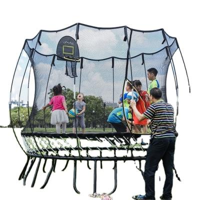 China With New Design Protective Net Garden Big Free Jump Outdoor Trampoline For Kids 10FT Trampoline Park With Safety Fence Net for sale