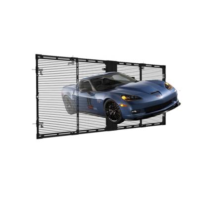 China Outdoor Advertising P7.8 P15 P20 P25 ​​P31 Transparent Indoor Transparent Advertising Mesh LED Display Screen zu verkaufen