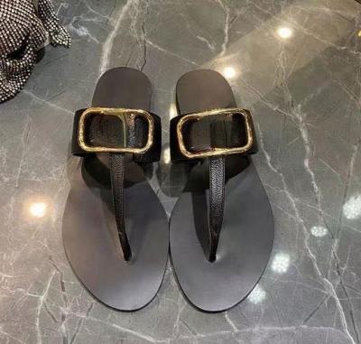 China Anti-slip 2024 summer slipperT Tape sandal big size flip-flops outdoor women's fashion flip flops shoes for girls new style LEATHER shoes for sale