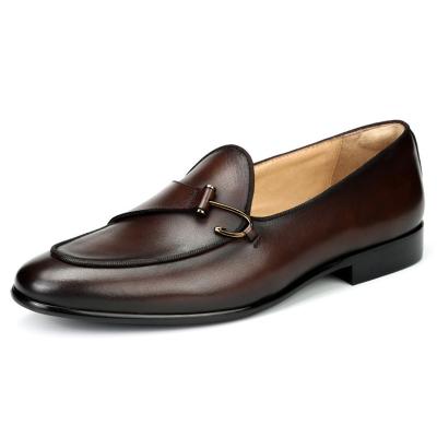 China Anti-Odor 2023 Stylish Unique Durable Handmade Slip-On Comfortable Wear-Resistant Casual Genuine Leather Loafer Shoes for Men Daily Life for sale