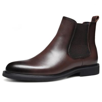 China Breathable Full Grain Genuine Leather Chelsea Boots Breathable Handmade Wear-Resistant Pure Leather Boots for Men Casual Shoes for sale