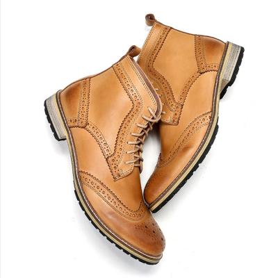 China Anti-Odor New Arrival Classy Genuine Leather Shoes Handmade Spring Winter Motorcycle Chukka Boots for Men for sale