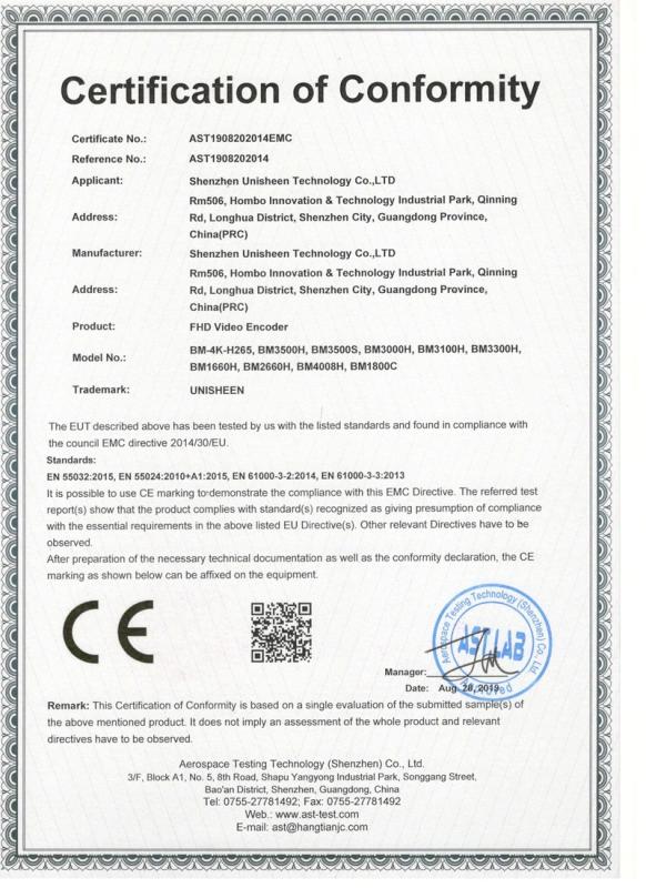 CE - Shenzhen Unisheen Technology Co., Ltd.