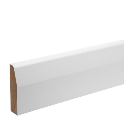 China Anti-scratch White Primed Chamfered MDF HDF Fully Finished Skirting Board for sale