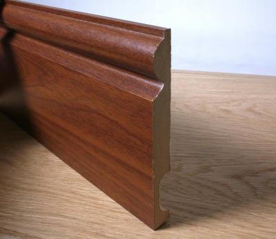 China Anti-scratch Walnut Toroid Skirting Board Finish HDF MDF Core With Walnut Aluminum Finish for sale