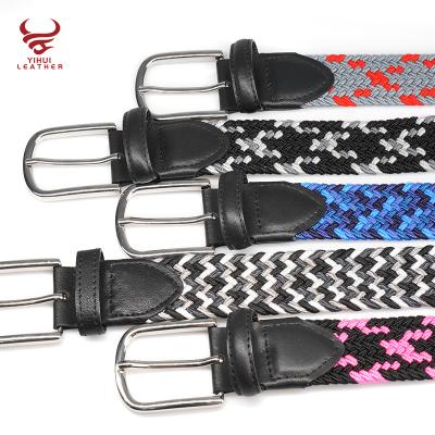 China Fashional Fashion Custom Casual Waist Woven Belt Braided Belt Knit Men Cloth Elastic Needlepoint Needlepoint Belt for sale