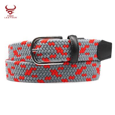 China Fashional Hot Sale Colorful Elastic Braided Belt High Tensile Stretch Braided Canvas Woven Belt Man for sale