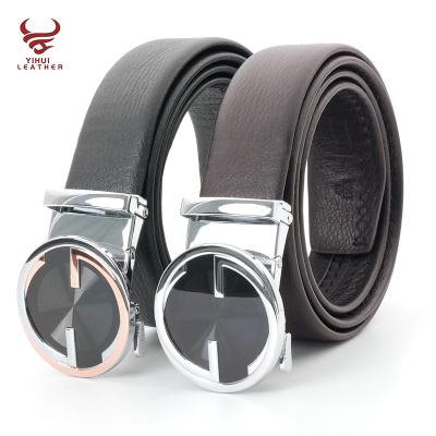 China Mens Jeans Belt 3.5cm Full Grain Genuine Leather Designer Belts Automatic Super Soft Genuine Leather Belt for sale