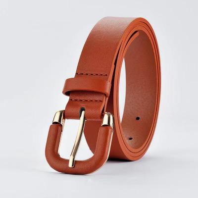 China 2021 brown belt women's business fashion buckle foreskin casual women's belt decorative belt for sale