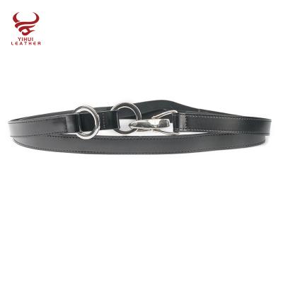 China Clasp Buckle With Genuine Leather O-ring Amazon Success 2021 Clasp Buckle Goth Belt Women Black Super Slim Long Belts for sale