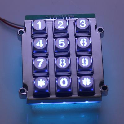 China Residential Customized Metal Keypad Backlight 3x4 Matrix Keypad USB Connector Metallic Numeric Keypad for sale