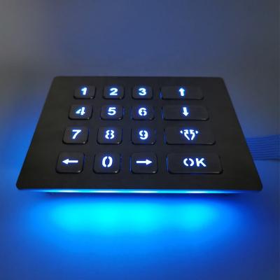 China Durable UNBreak 16 Key Waterproof 4*4 Matrix Led Backlight Security Door Lock System Numeric Keypad for sale