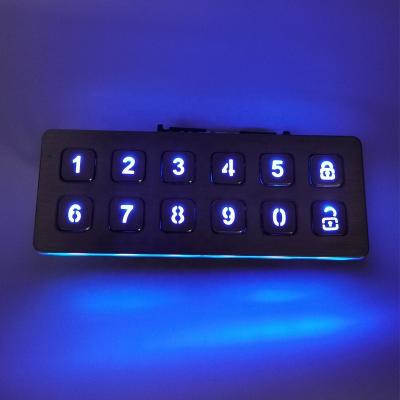 China Durable Backlight 2X6 Key Number Arrow Stainless Steel Smart Door Lock Safe Mechanical Keypad for sale