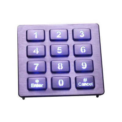 China Long Lifespan Backlight 12 Key Digital USB ATM Machine Access Control Waterproof Stainless Keypad for sale