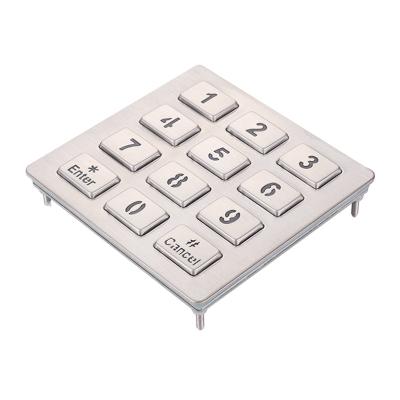 China LED Illuminated Backlit Keypad Customized 12 Key Stainless Steel 304 LED Illuminated Backlit Keypad IP65 for sale