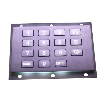 China Self Service Terminal Stainless Steel Matrix LED Backlight Metal Vending Machine Waterproof Keypad for sale