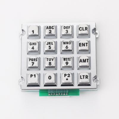 China Custom16 Key 4*4 Metal Die Fuel Dispenser Durable Zinc Alloy Waterproof Explosion Proof Keypad for sale