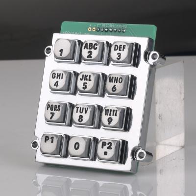 China 3X4 ip65 Durable Custom Zinc Alloy Die Metal Number Keypad For Fuel Dispenser for sale