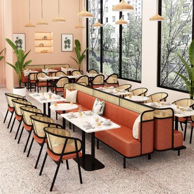 China Durable Rectangle Marble Dining Tables Coffee Table Fast Food Restaurant Table for sale