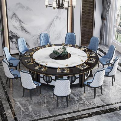 China Large round table rock dish (the other) adjustable electric hotel dining table with turntable for sale