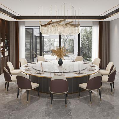 China Customized Chinese round table European style solid wood carving luxury villa dining room furniture for sale