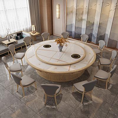 China Modern Slate Large Hot Pot Chinese Rotating Round Table And Chairs for sale