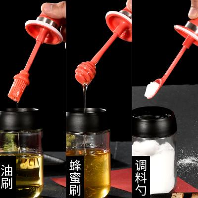 China Viable Glass Bottle Cooking Oil Bottle Seasoning Spice Shakes Full Set 250ml Herb And Spice Tools Spice And Pepper Shakers Silicone, Glass for sale