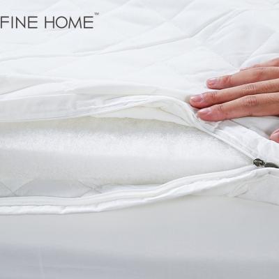 China New Waterproof Terry Towel Fitted Zipper 6 Side Mattress Protector Cover for sale