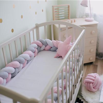 China Nondisposable Baby Bedside Protector Knotted Braided Knot Soft Pillow Decorative Baby Bedding Bumper for sale