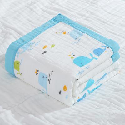 China PORTABLE Warm Thick Cloth Amazon Selling Custom Baby Animal Printed Organic Cotton Baby Blanket for sale