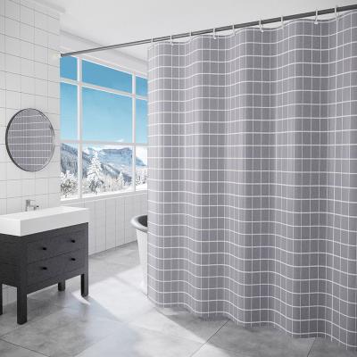 China Wholesale Modern Gray Shower Curtain Set For Bath Curtain Decorative Waterproof Bathroom for sale