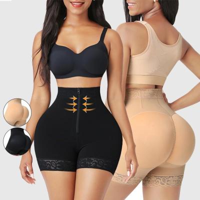 China Antibacterial Women Slimming High Waist Lace Tummy Control Butt Lifter Hip Increase Shapewear Body Shaper for sale