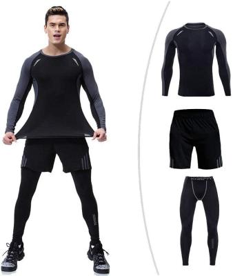 China 2021 Breathable New Stylish Sportswear Gym Set Fitness Yoga Wear Set Men Breathable Elastic Running Yoga Clothes Set for sale